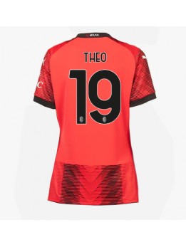 Billige AC Milan Theo Hernandez #19 Hjemmedrakt Dame 2023-24 Kortermet
